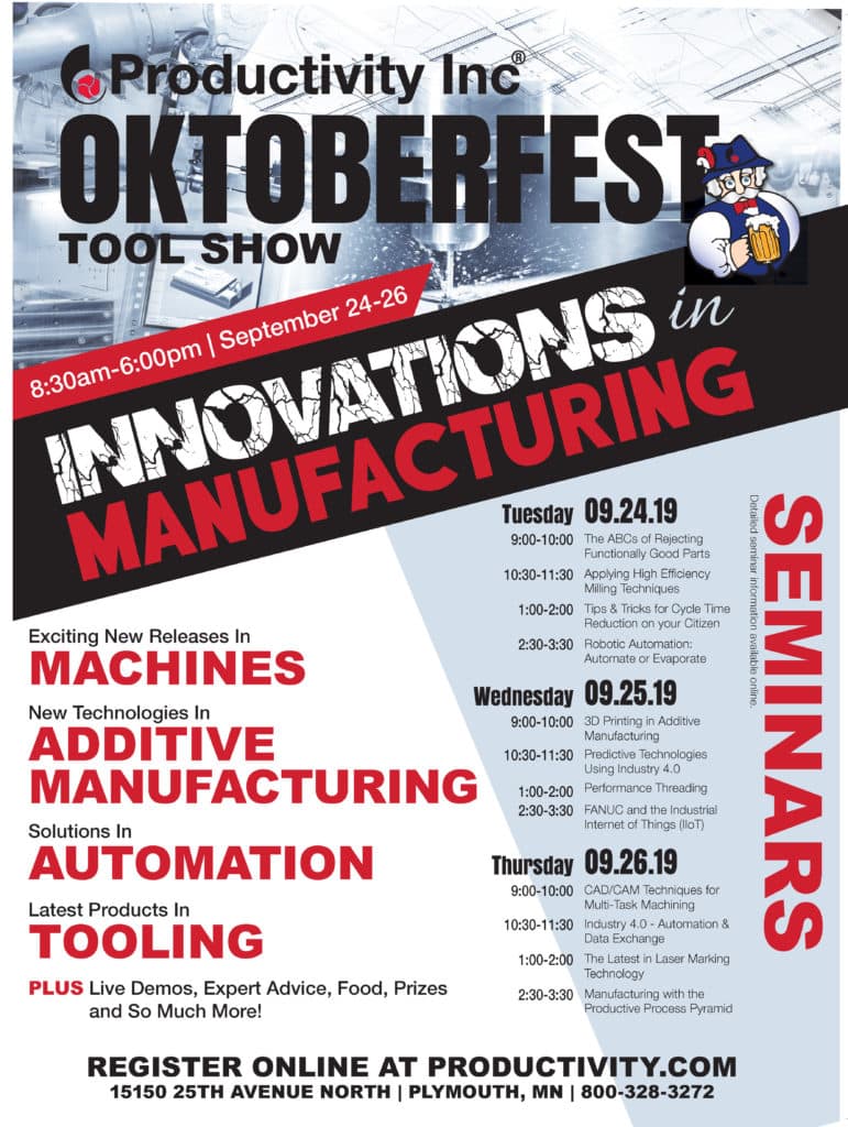 REGISTRATION NOW OPEN FOR PRODUCTIVITY INC.’S 20TH BIENNIAL OKTOBERFEST