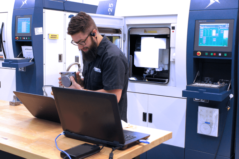 Lumex production services employee designing a 3d print